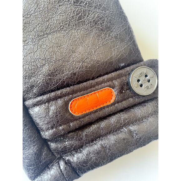 NWT Custo Barcelona Kids Brown Faux Leather Jacket Size 8 - Picture 3 of 10